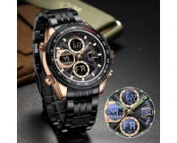 Navi Force NF9197 Rose Gold Black Genuine Watch