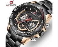 Navi force NF9185 Rose Gold Black Genuine Watch