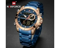 Navi Force NF9163 Blue Rose Gold Genuine Watch