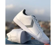 White Silver Sneakers Shoes for Men