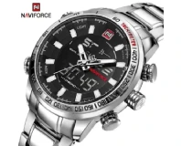 Navi Force NF9093 Black Silver Genuine Watch