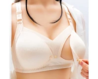 Women'S No Rings Pure Cotton Bras Double Openings