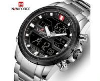 Navi Force NF9138 Black Silver Genuine Watch