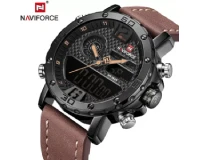Navi Force NF9134 Black Brown Genuine Watch