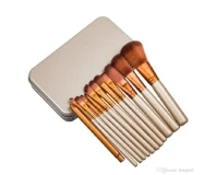 Wooden Makeup Brush Set of 12 with Storage Box