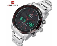 Navi Force NF9024 Red Silver Genuine Watch