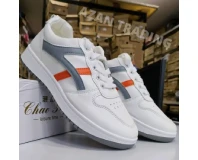 White with Strips Korean Sneakers for Women