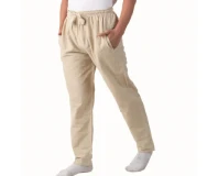 Cotton Cream Plain Trouser For Men