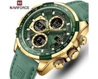 Navi Force NF9197 Golden Green Genuine Watch