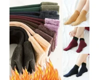 Women Velvet Fur Inside Winter Socks Pack of 12