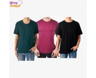 Plain Casual T-Shirt 3 Pcs Combo Set For Men