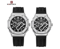 Navi Force NF8035 Silver Black Couple Watch