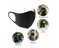 Black Reusable and Washable Cover Face Mask