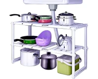 Multifunctional Two Layers Space Kitchen Rack